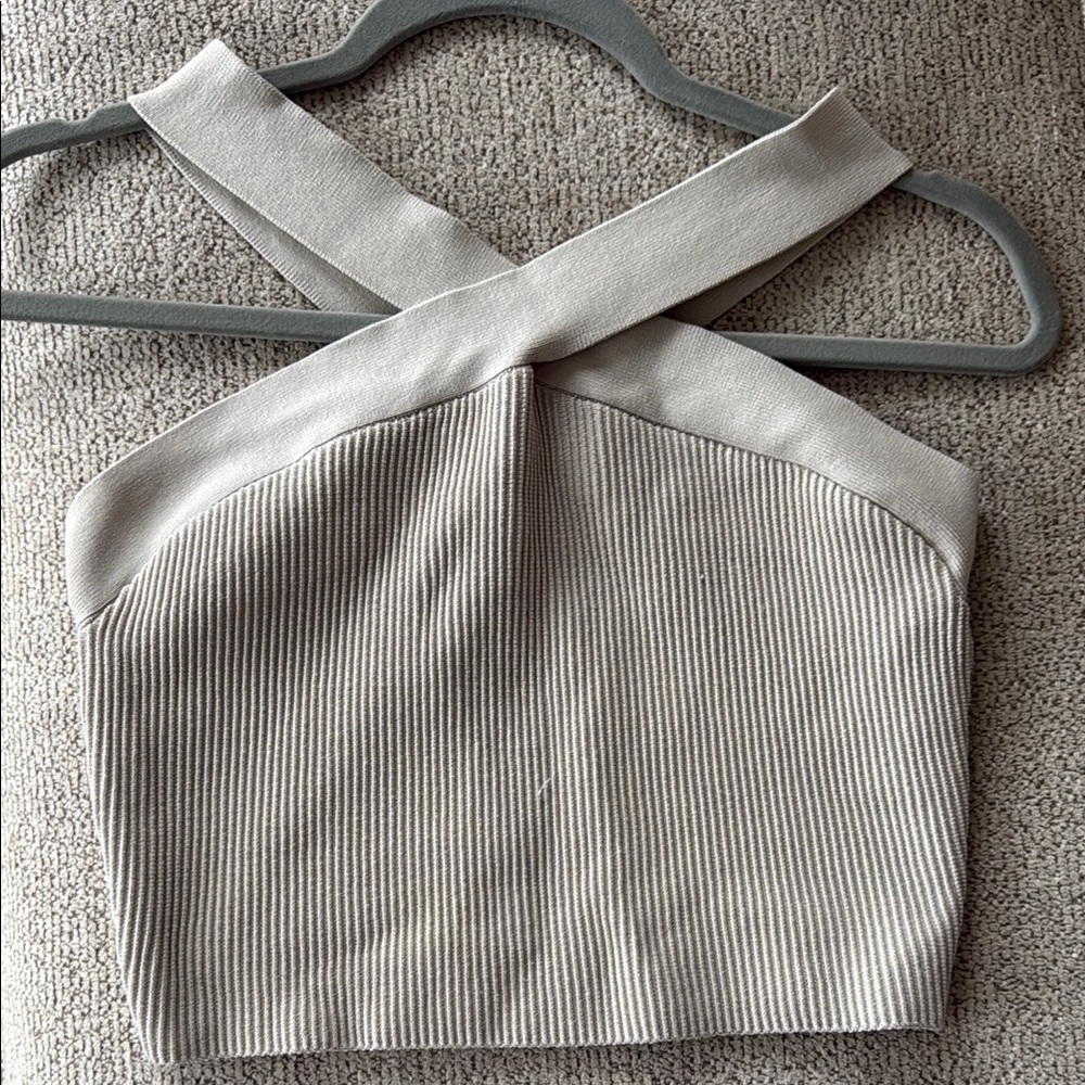 Artizia Babaton Cream Halter Top